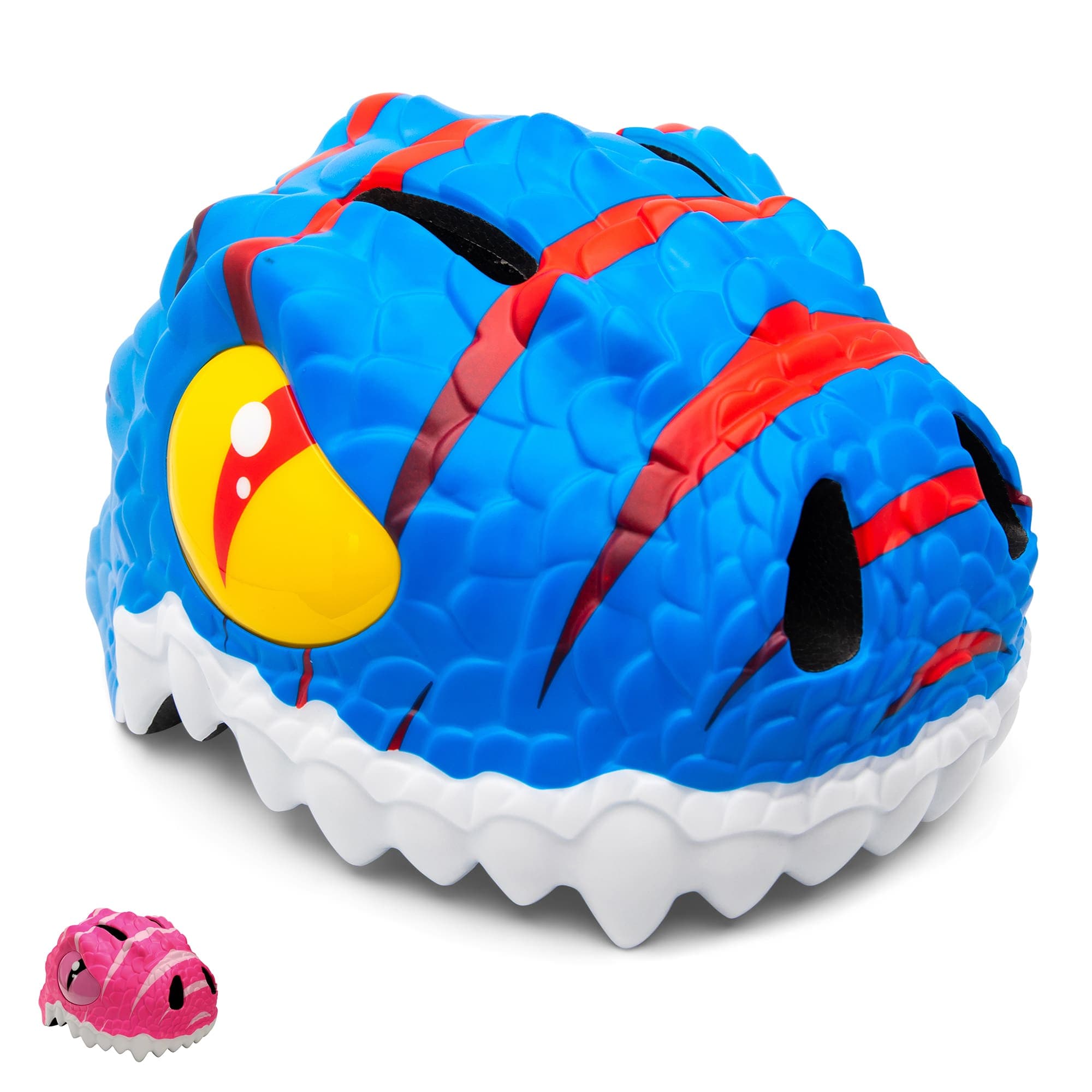 Dino bike helmet for kids – pink blue Crazy Safety