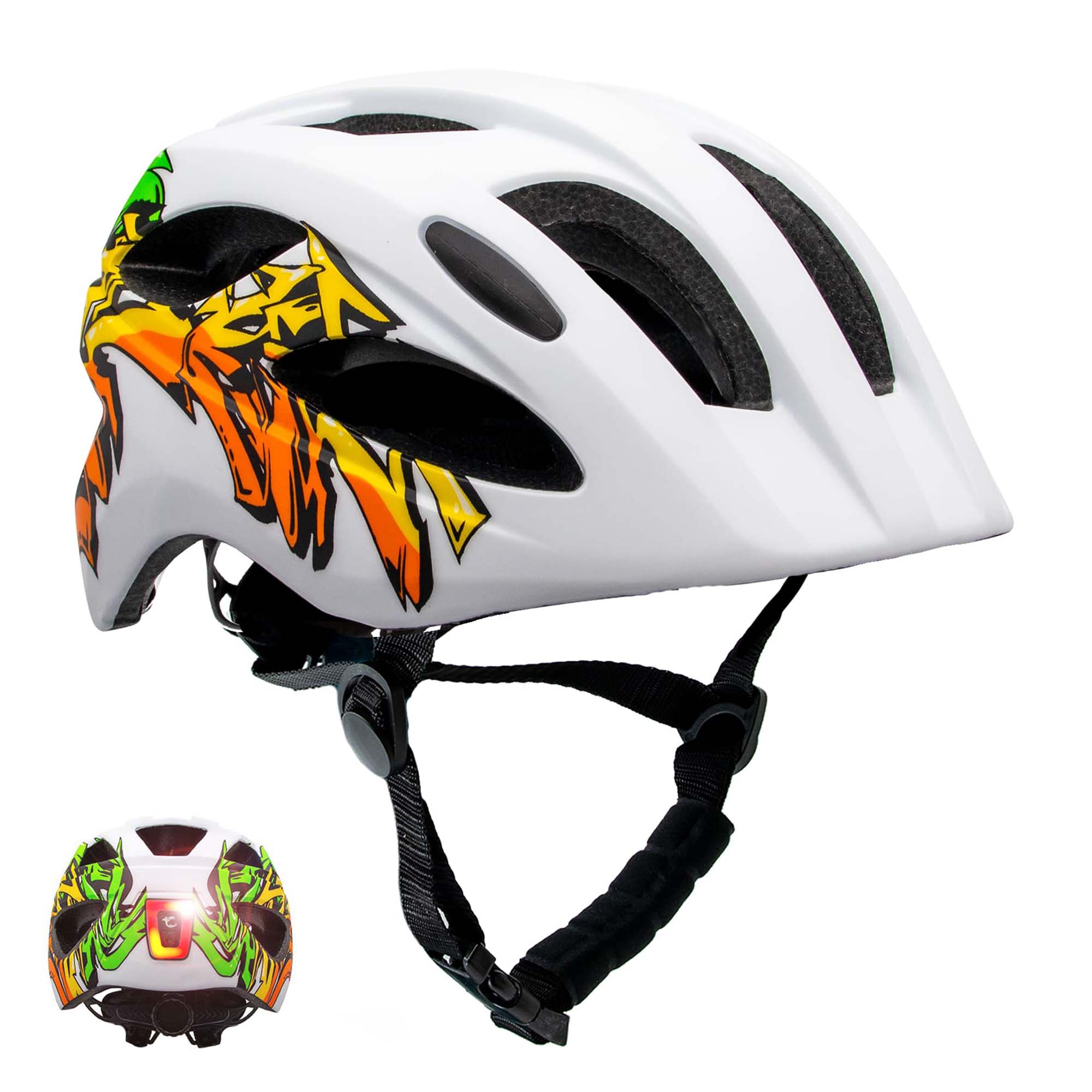 Graffiti Splash children's helmet with light