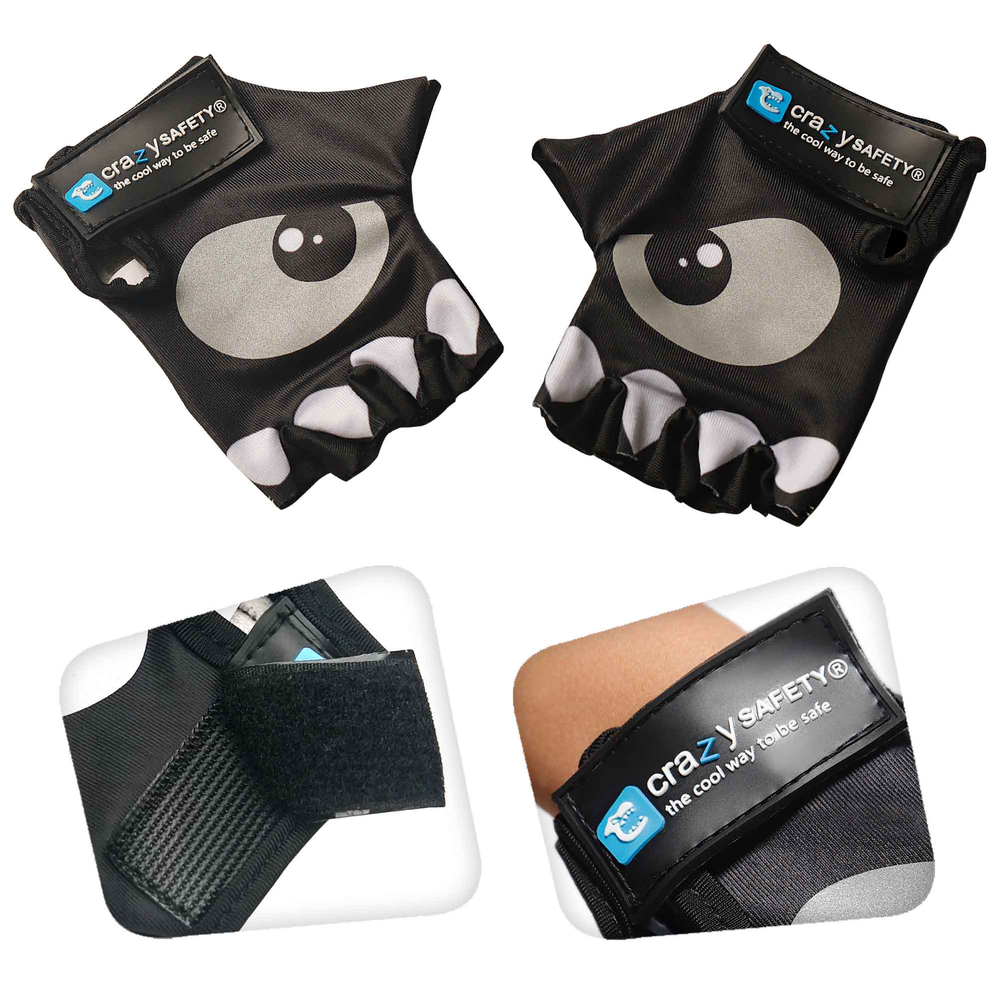 Cycling gloves with reflective eyes