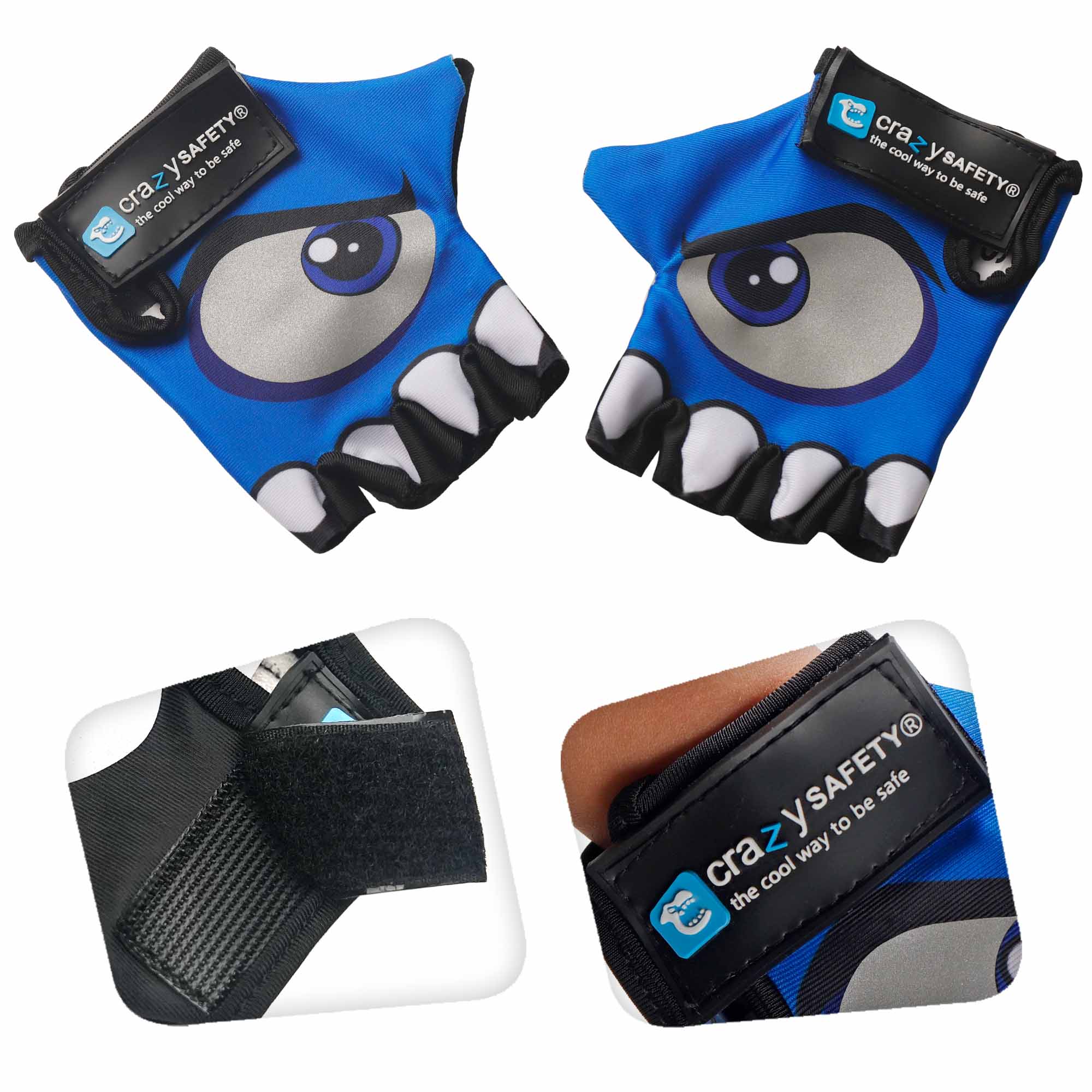 Cycling gloves with reflective eyes