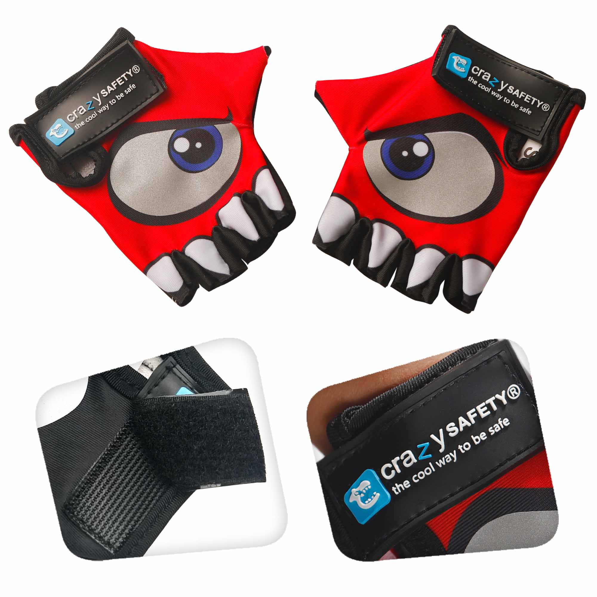 Cycling gloves with reflective eyes