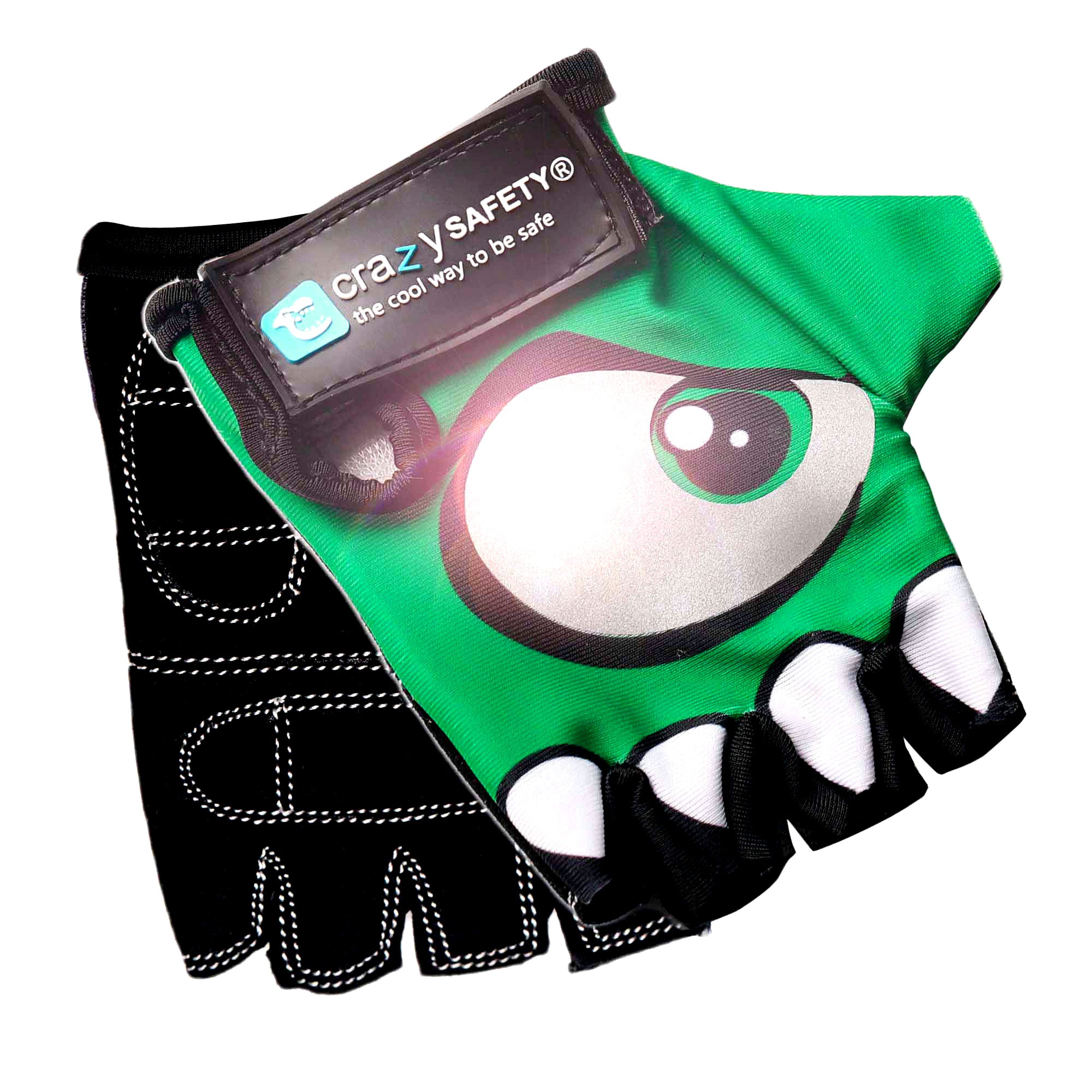 Cycling gloves with reflective eyes