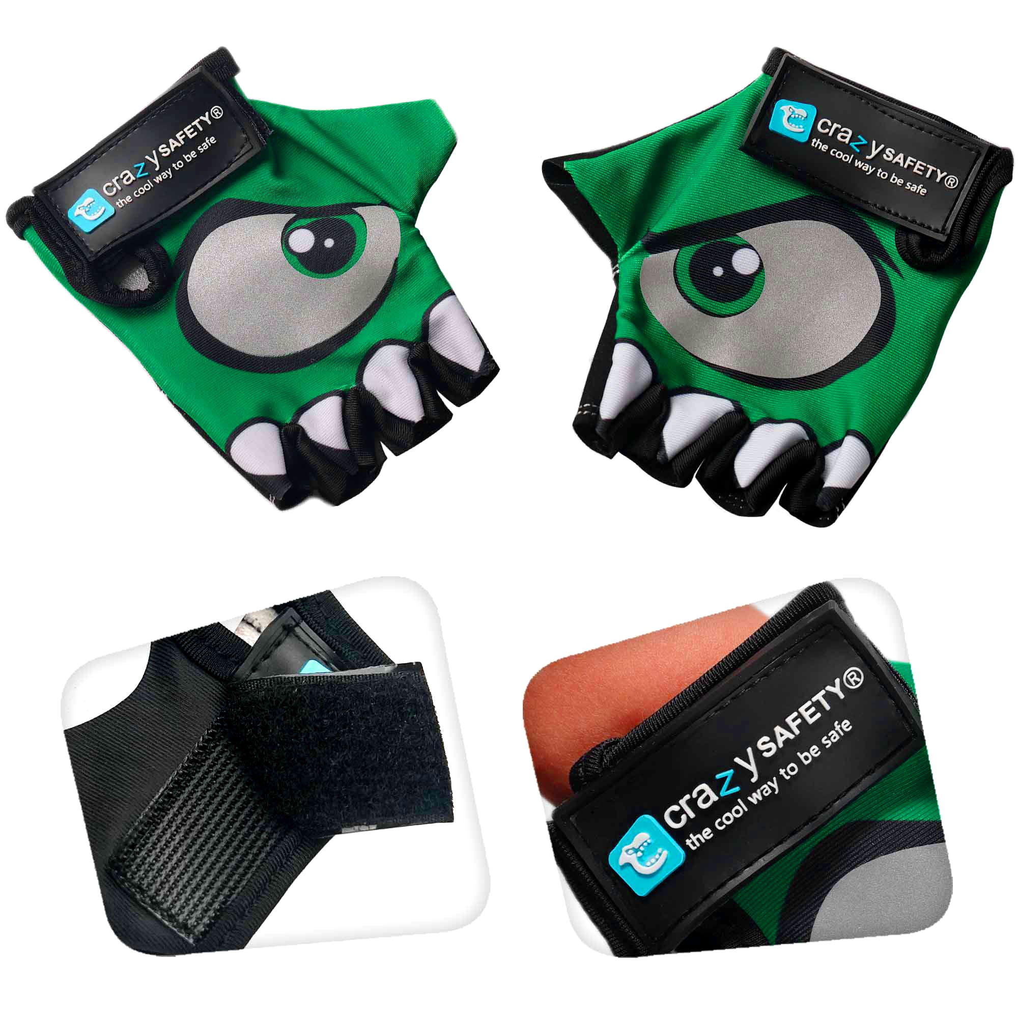 Cycling gloves with reflective eyes