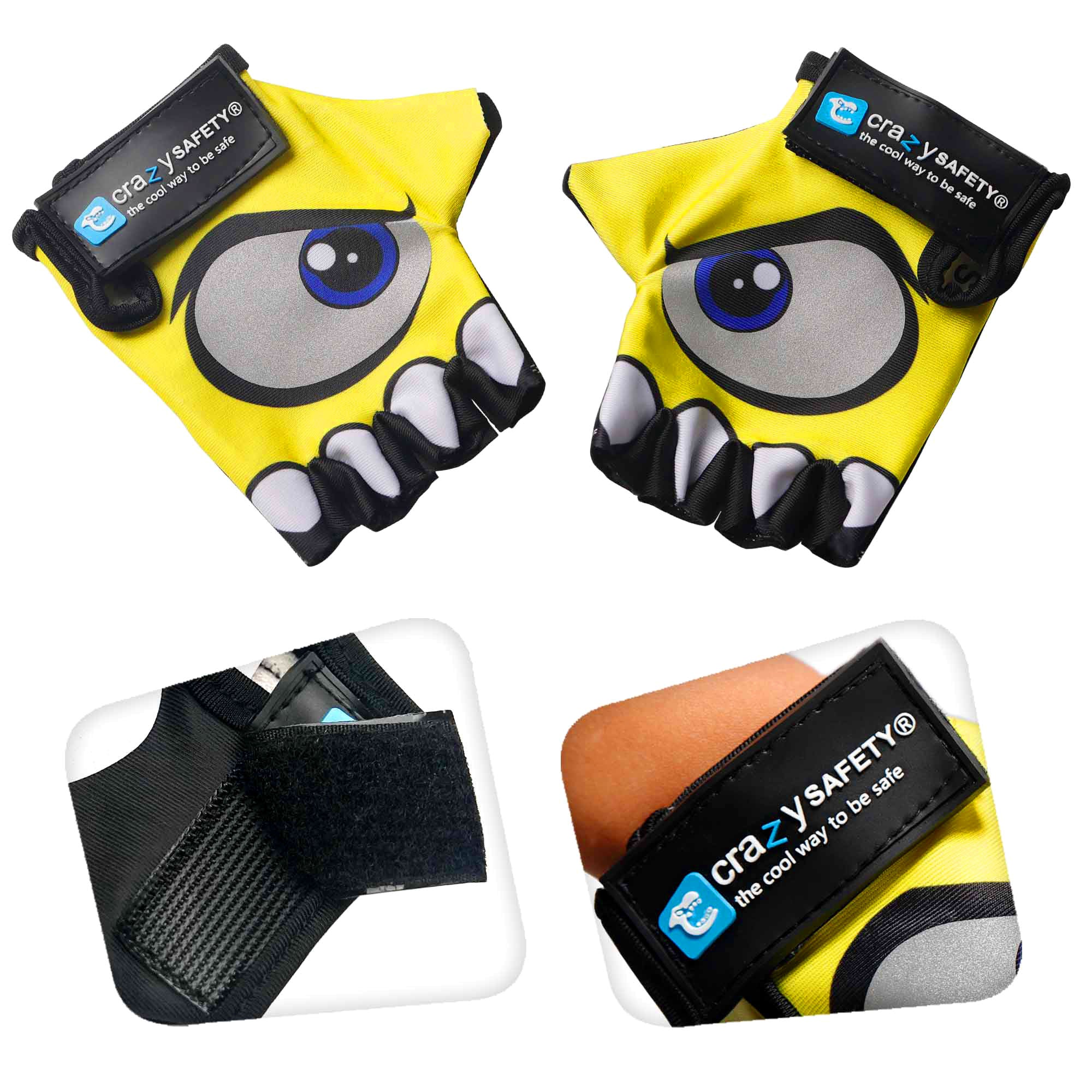 Cycling gloves with reflective eyes