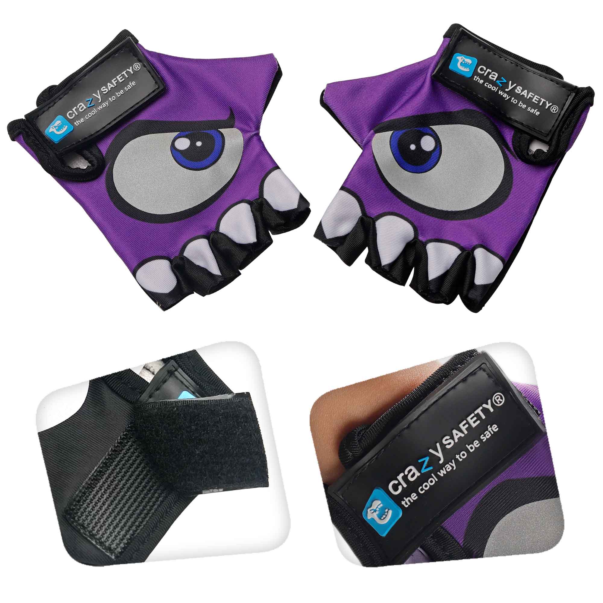 Cycling gloves with reflective eyes