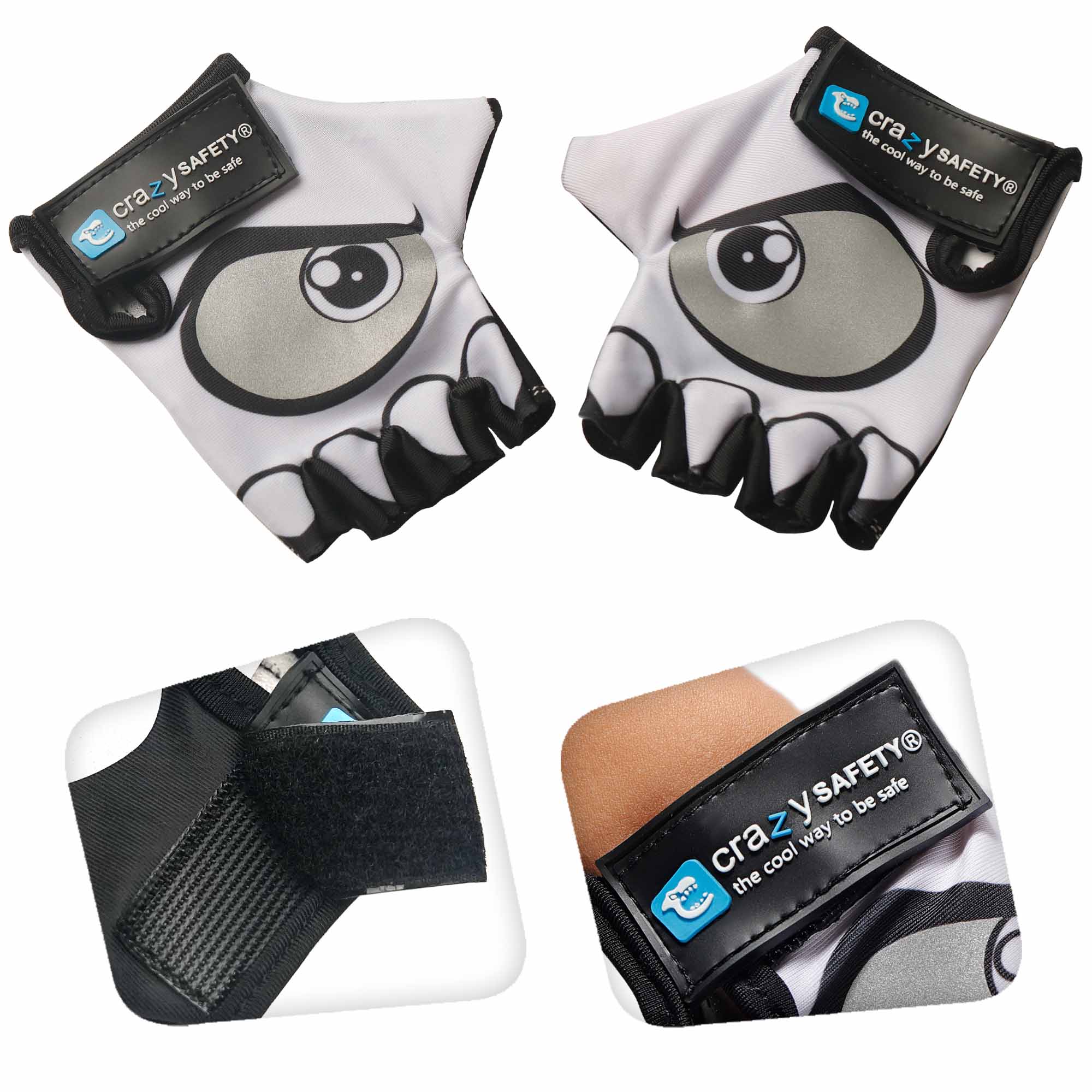 Cycling gloves with reflective eyes