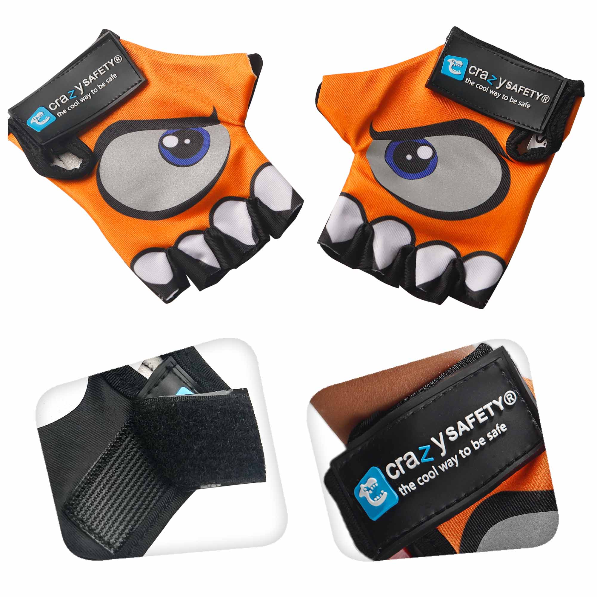 Cycling gloves with reflective eyes