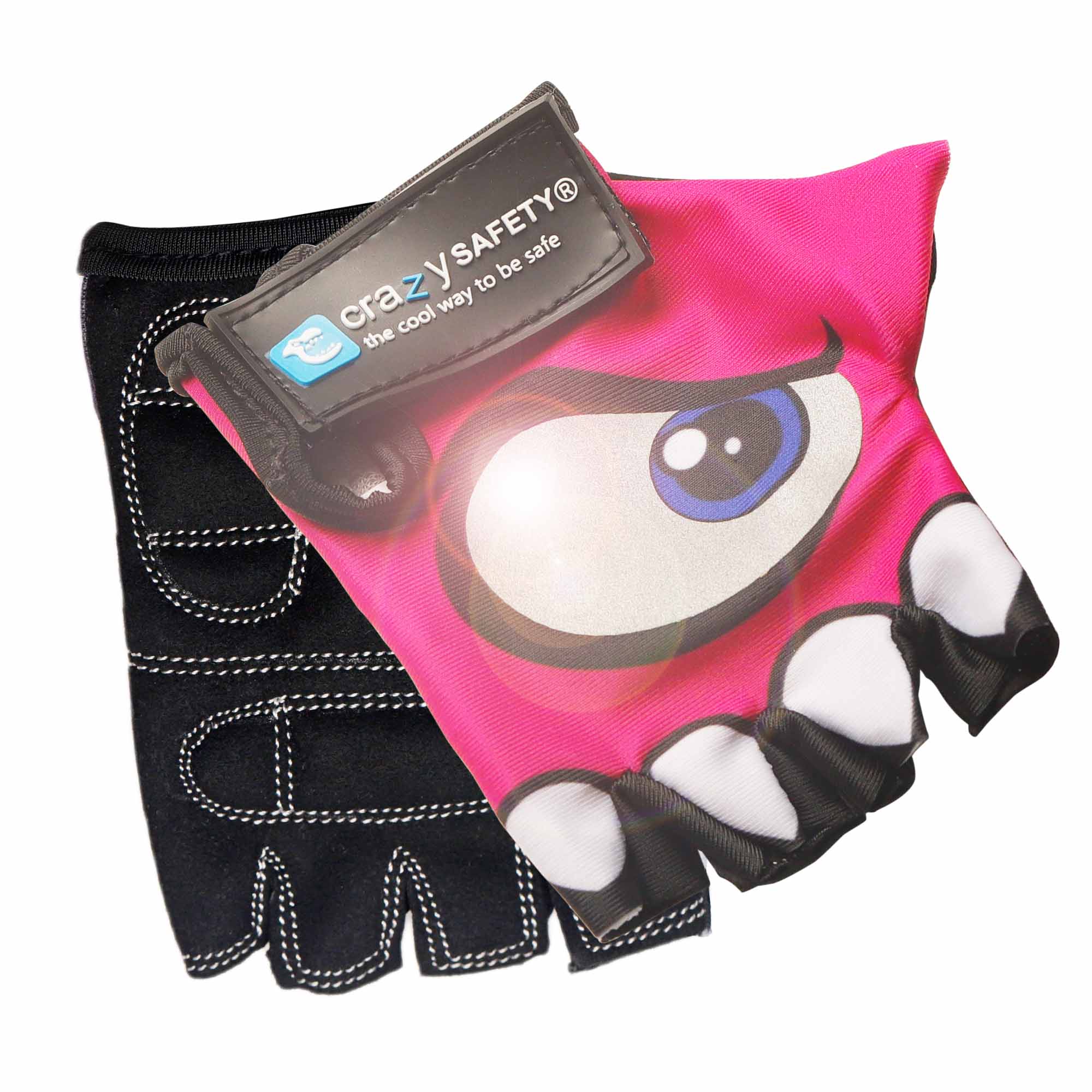 Cycling gloves with reflective eyes