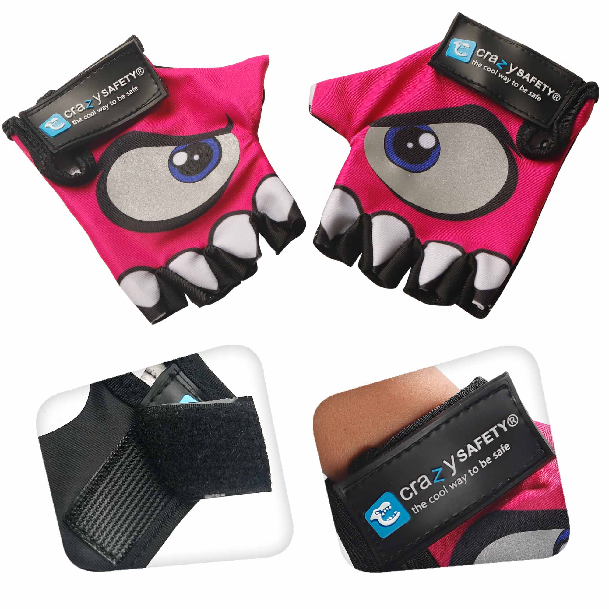 Cycling gloves with reflective eyes