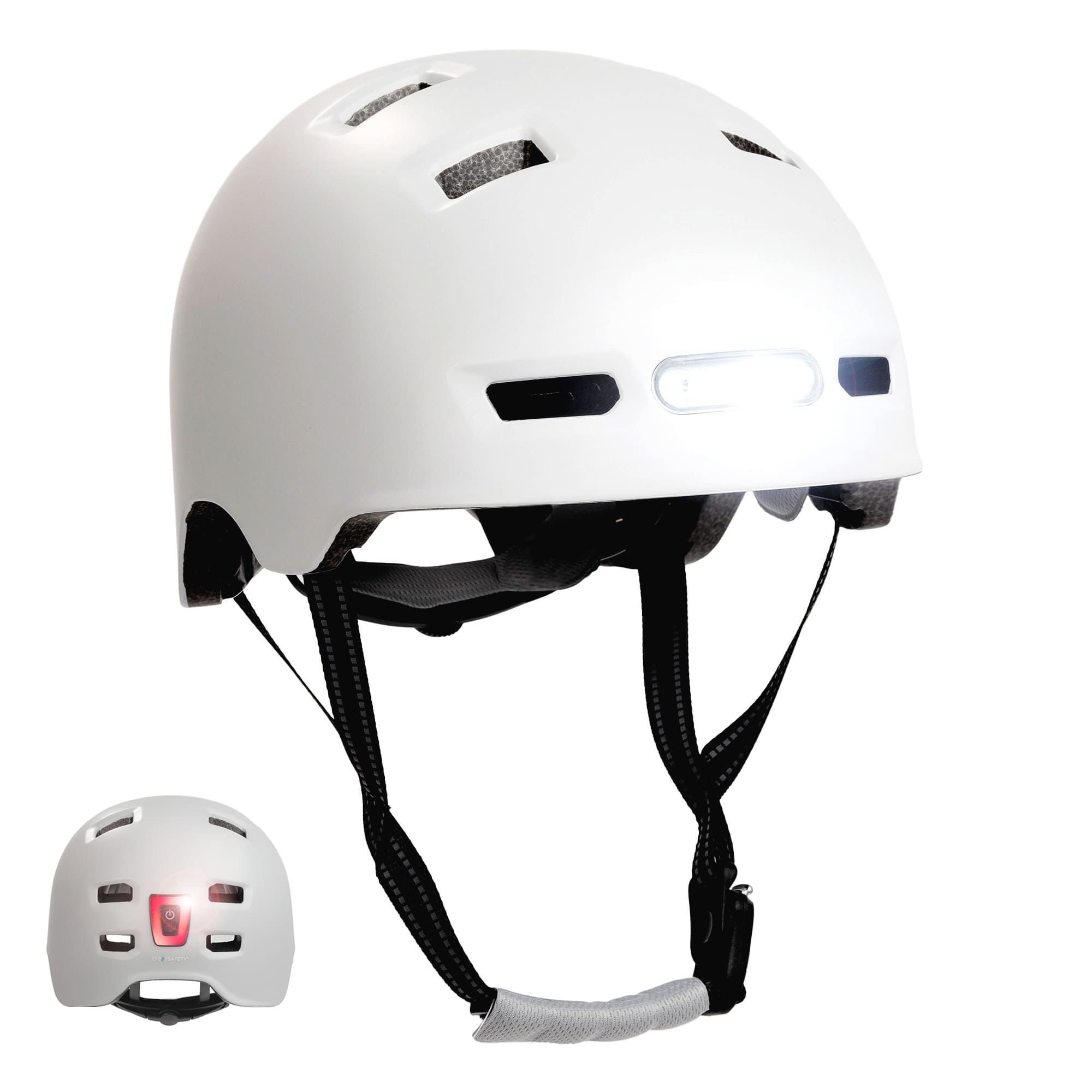 Vertigo urban bicycle helmet with front and rear lights