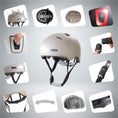 Load image into Gallery viewer, Vertigo urban bicycle helmet with front and rear lights
