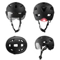 Load image into Gallery viewer, OAK E-Bike bicycle helmet with UV visor, LED lights, reflective straps, and Fidlock buckle
