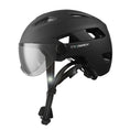 Load image into Gallery viewer, OAK E-Bike bicycle helmet with UV visor, LED lights, reflective straps, and Fidlock buckle
