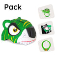 Load image into Gallery viewer, Product bundle: Green tiger bike helmet, cycling gloves, lock, and tiger bell for children
