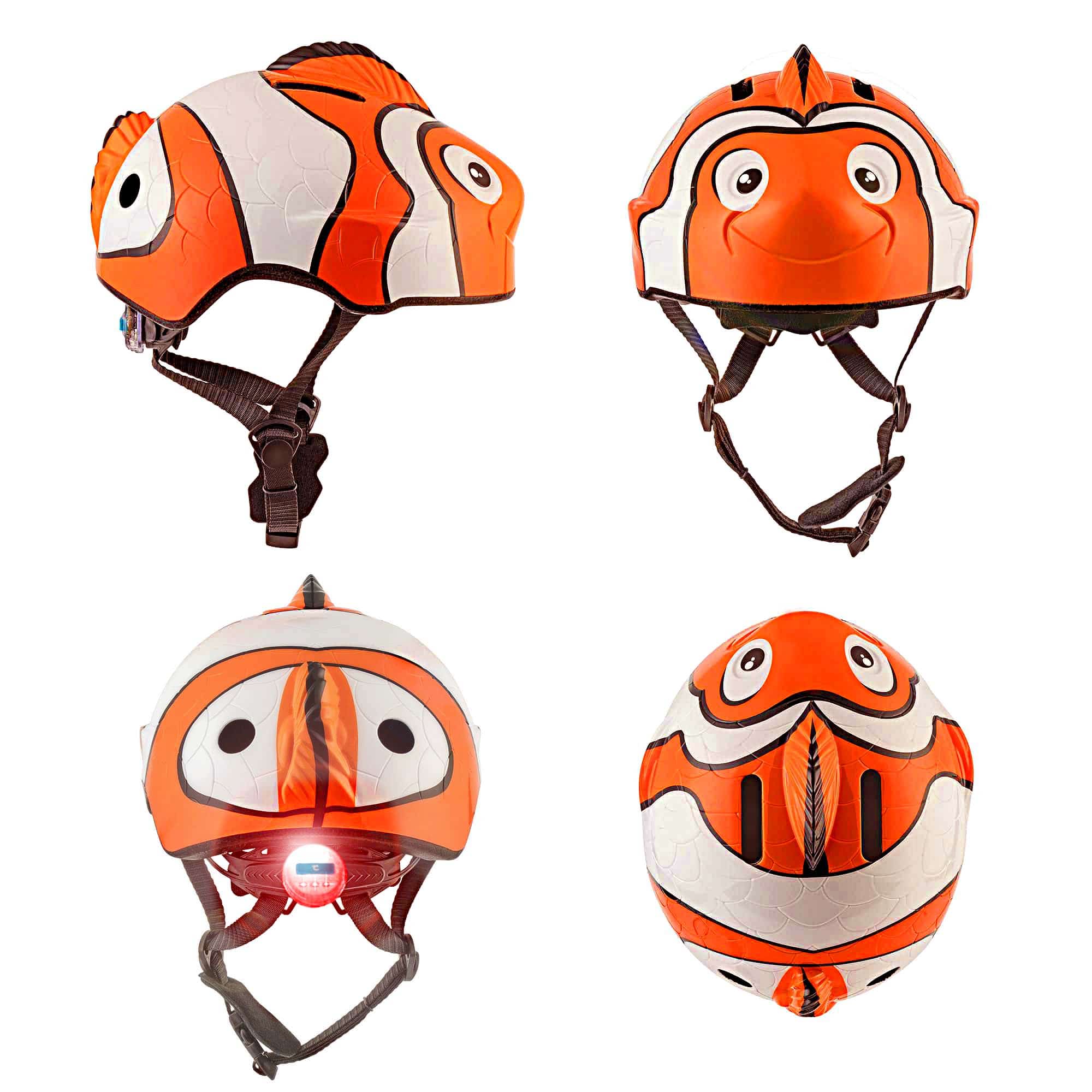 Fun orange or pink clownfish bike helmet for kids – Crazy Safety