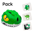 Load image into Gallery viewer, Crazy Safety Bicycle helmet Product bundle: Green crocodile bike helmet, backpack, cycling gloves & bell.
