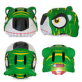 Load image into Gallery viewer, Crazy Safety Bicycle helmet Product bundle: Green tiger bike helmet, cycling gloves, lock, and tiger bell for children
