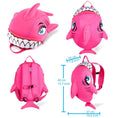 Load image into Gallery viewer, Crazy Safety Bicycle helmet Product bundle: Pink Shark Bicycle Helmet, Shark Backpack, Shark Cycling Gloves, and Shark Ring Bell for Children
