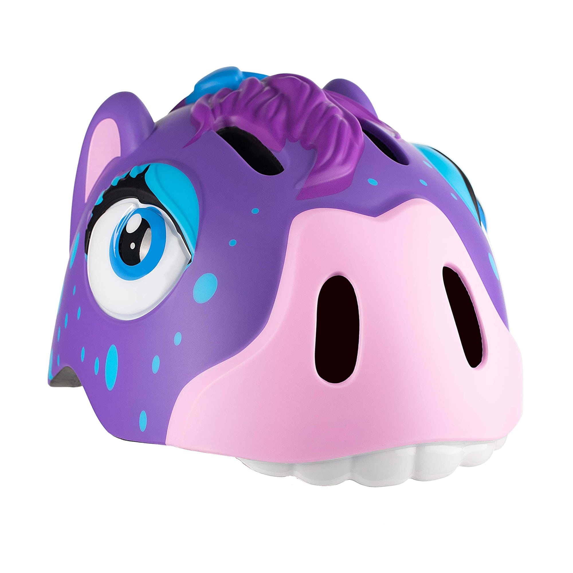 Fun and safe pink and purple pony bike helmet for kids – Crazy Safety