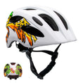 Load image into Gallery viewer, Crazy Safety Bicycle helmet White/yellow / M (54-58cm) Graffiti Splash children's helmet with light
